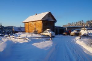 house with snow outside 